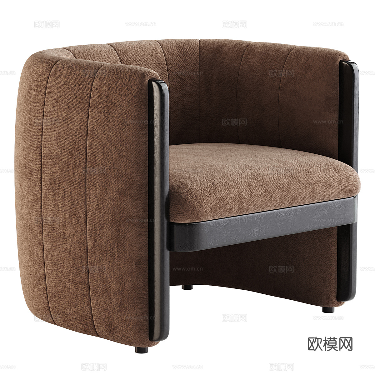 现代意式轻奢布艺沙发椅3d模型