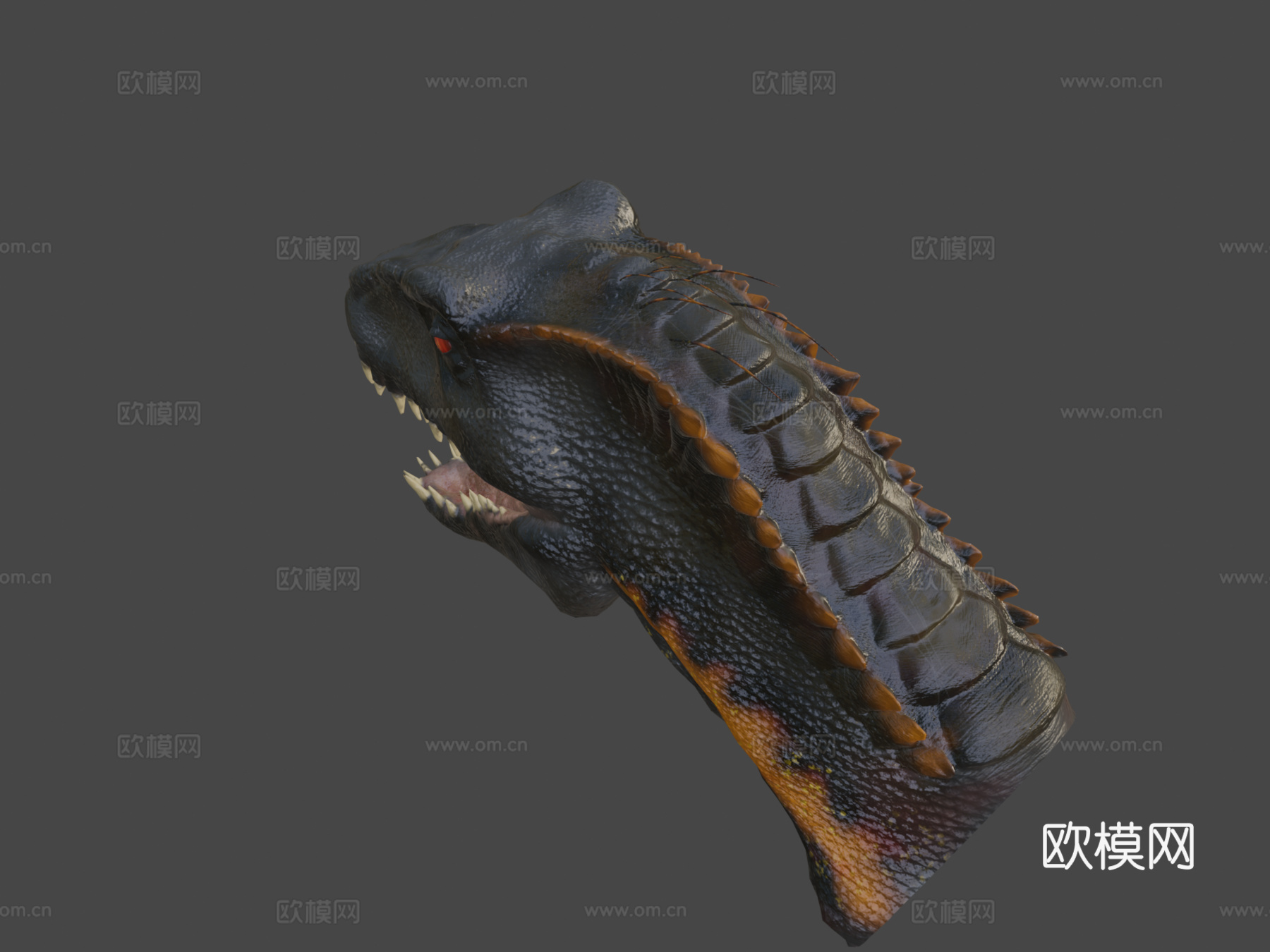 印度盗龙头部雕刻[动画]3d模型