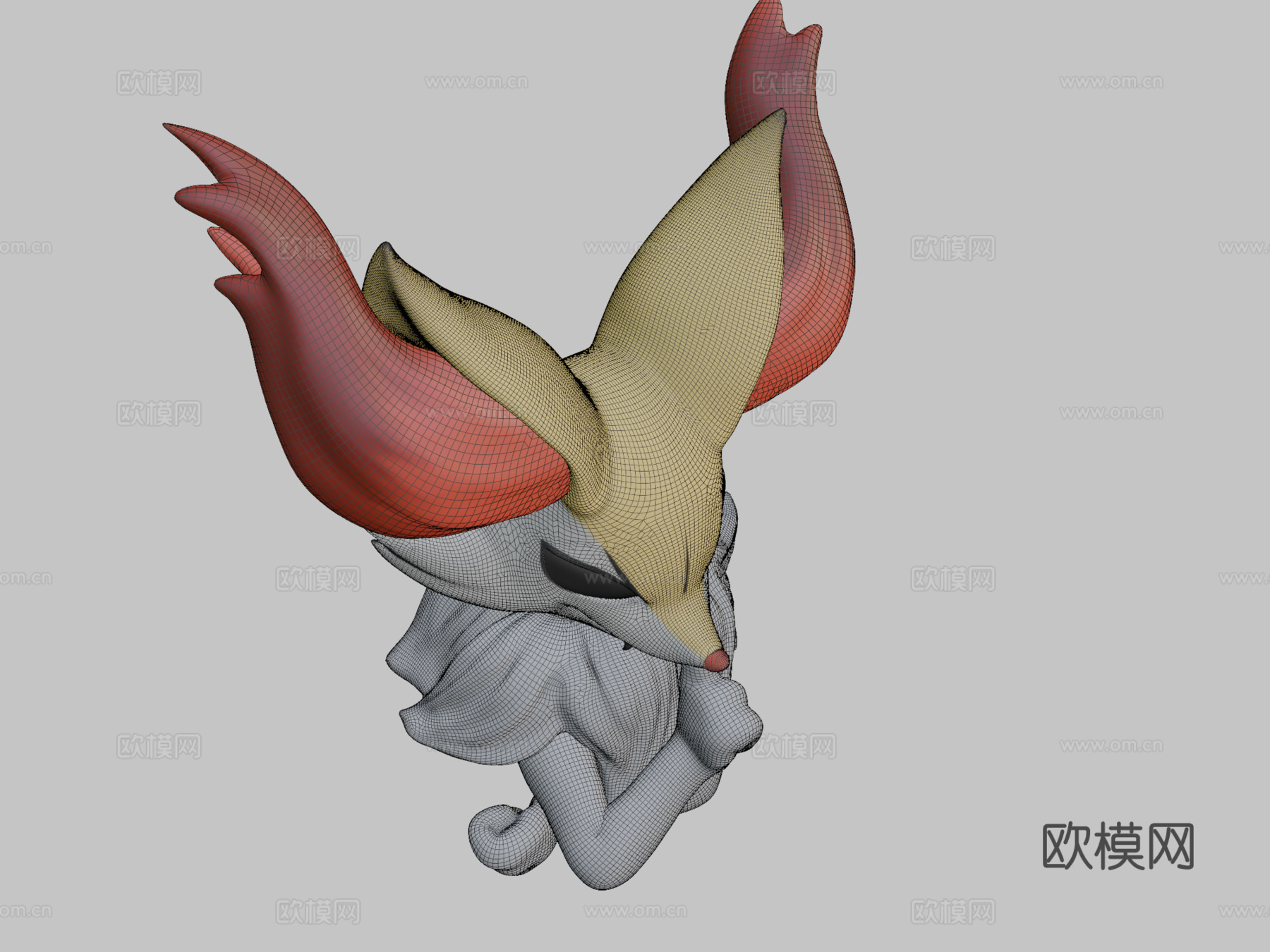 长尾火狐Zbrush雕刻3d模型