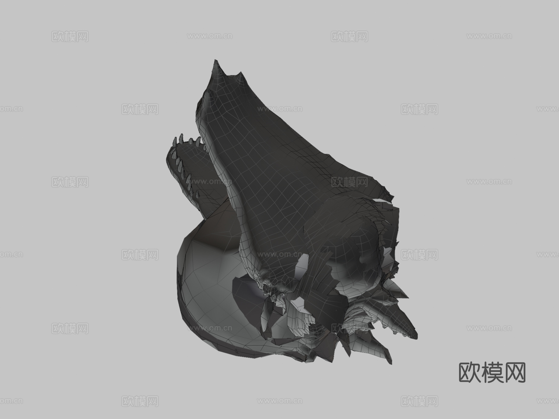 直立行走的鳄鱼3d模型