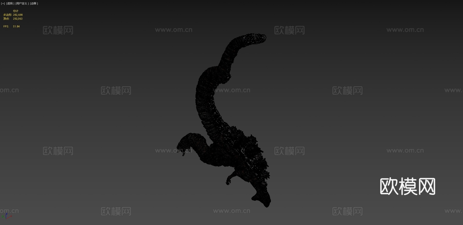 真哥斯拉雕像3D扫描3d模型