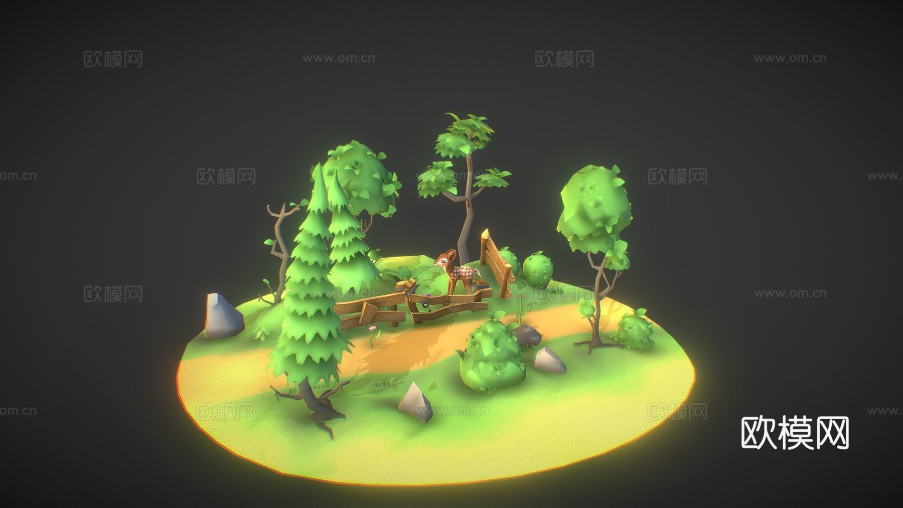 森林立体模型3d模型