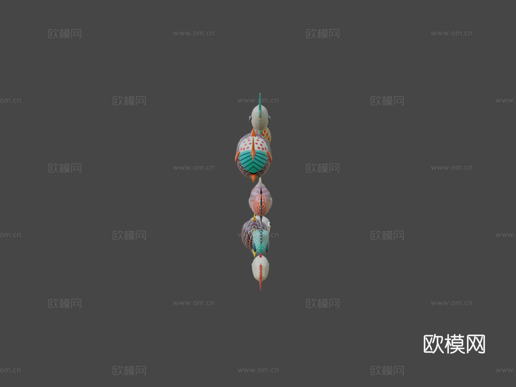 卡通鱼3d模型
