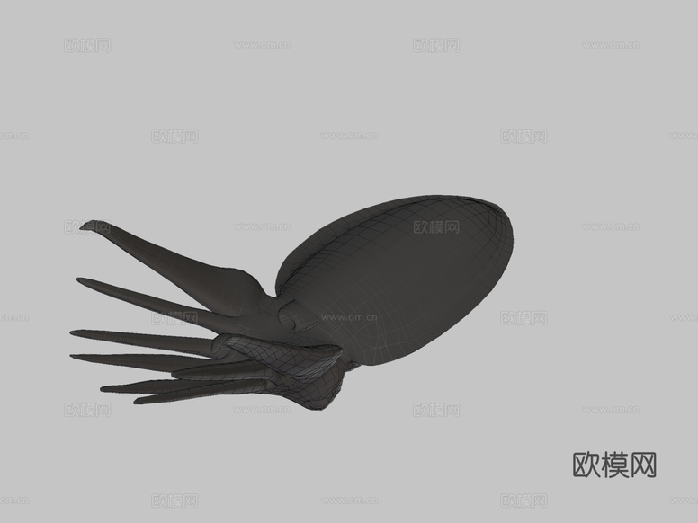 乌贼3d模型下载(渲染图3)