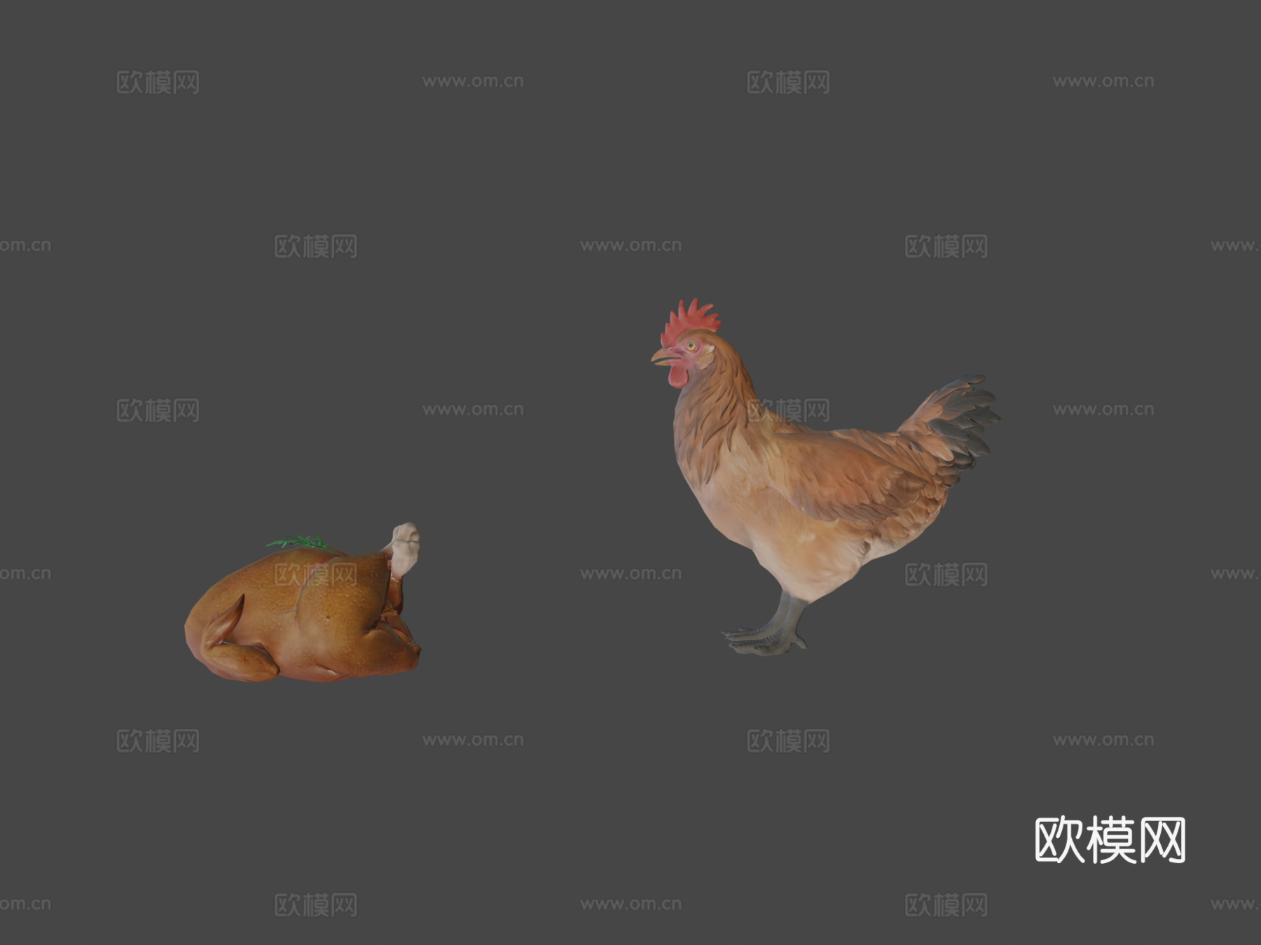 动物与食物-鸡模型3d模型