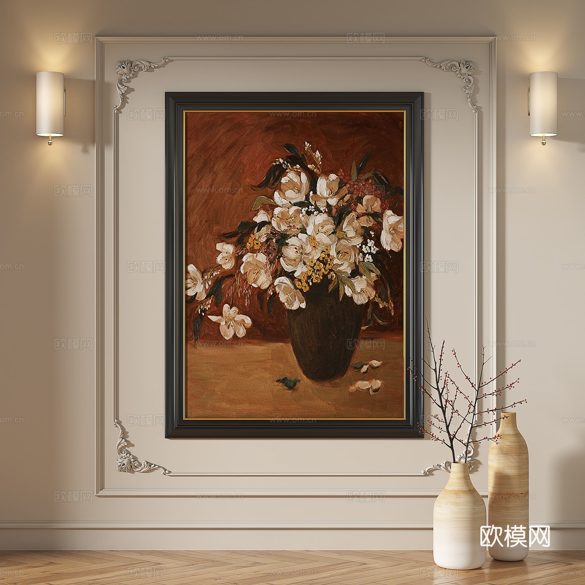 法式，复古，油画，轻奢，抽象，现代，欧式，古典，装饰画3d模型