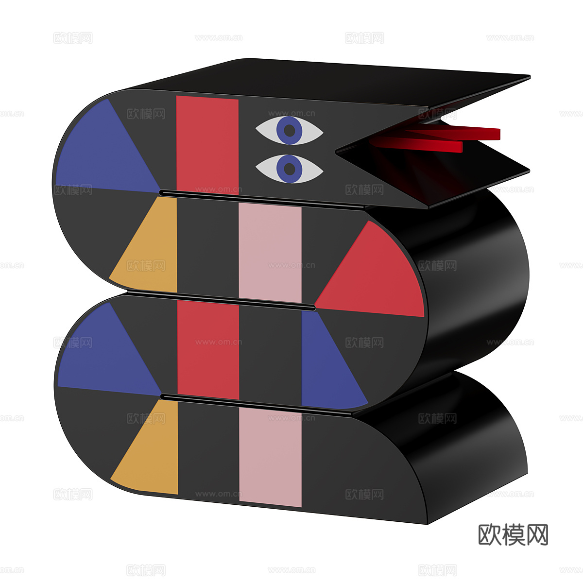 现代意式蛇形艺术茶几 边几3d模型