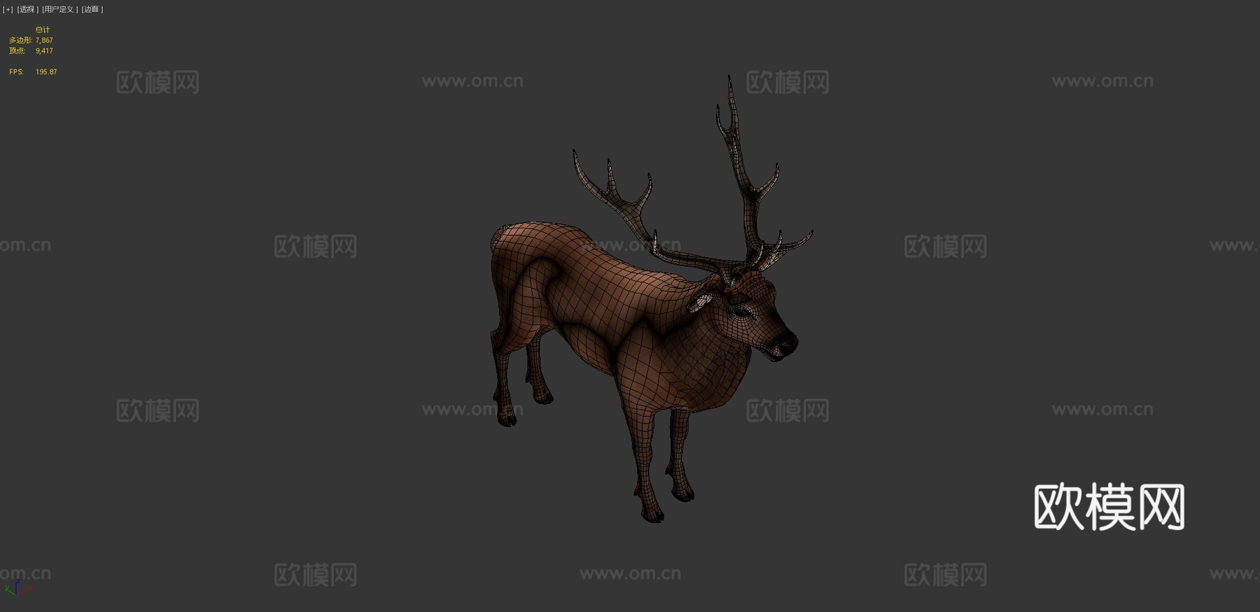 马鹿动画3d模型