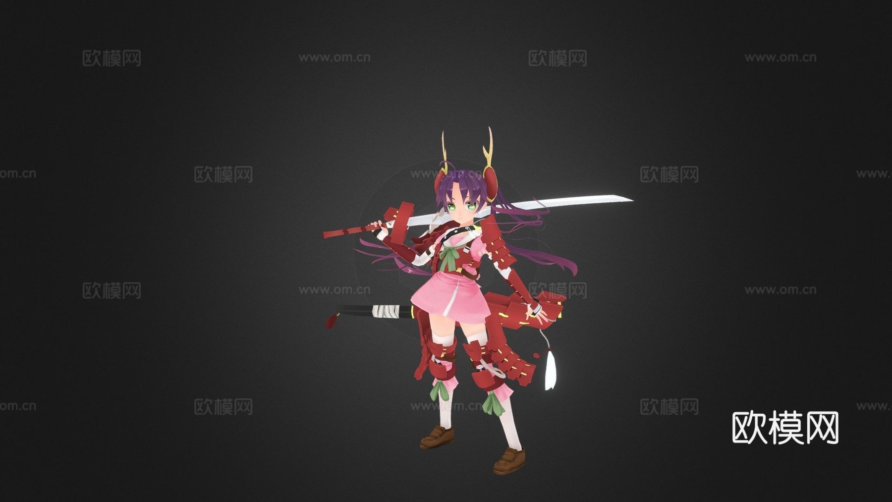 武士少女3d模型
