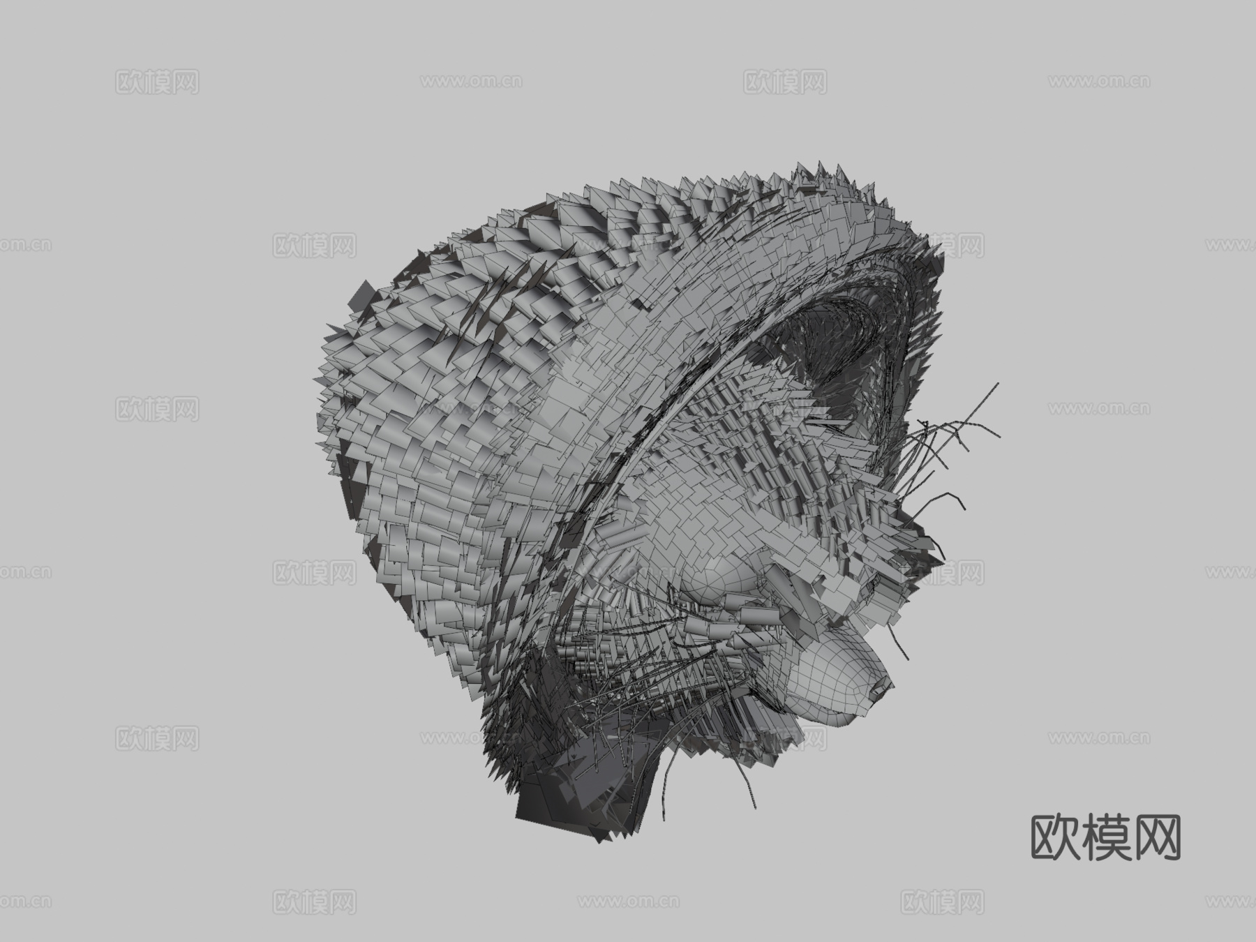 老鼠绑定动画PBR实时毛发3d模型