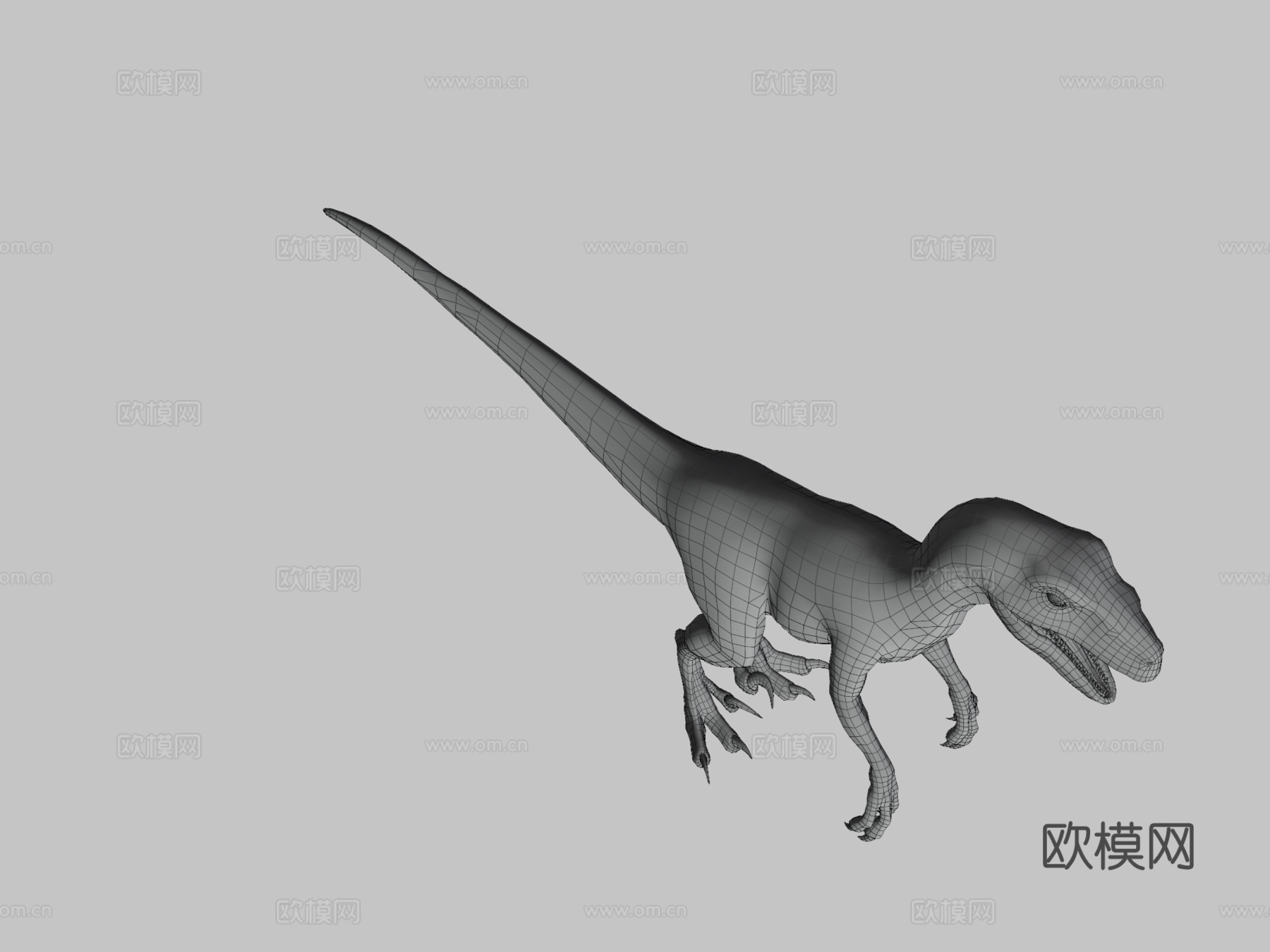 迅猛龙蓝色3d模型