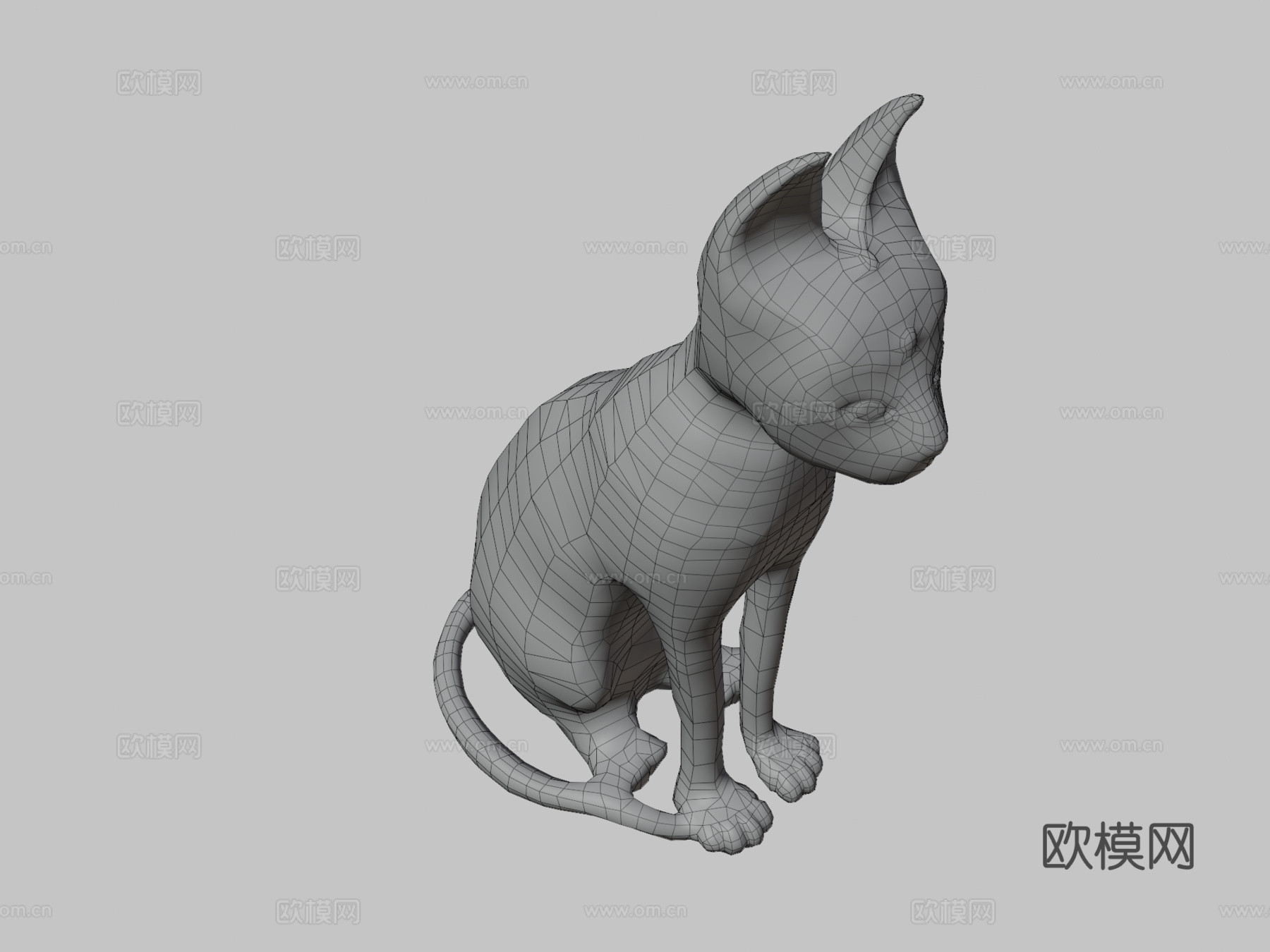 埃及猫雕像3d模型