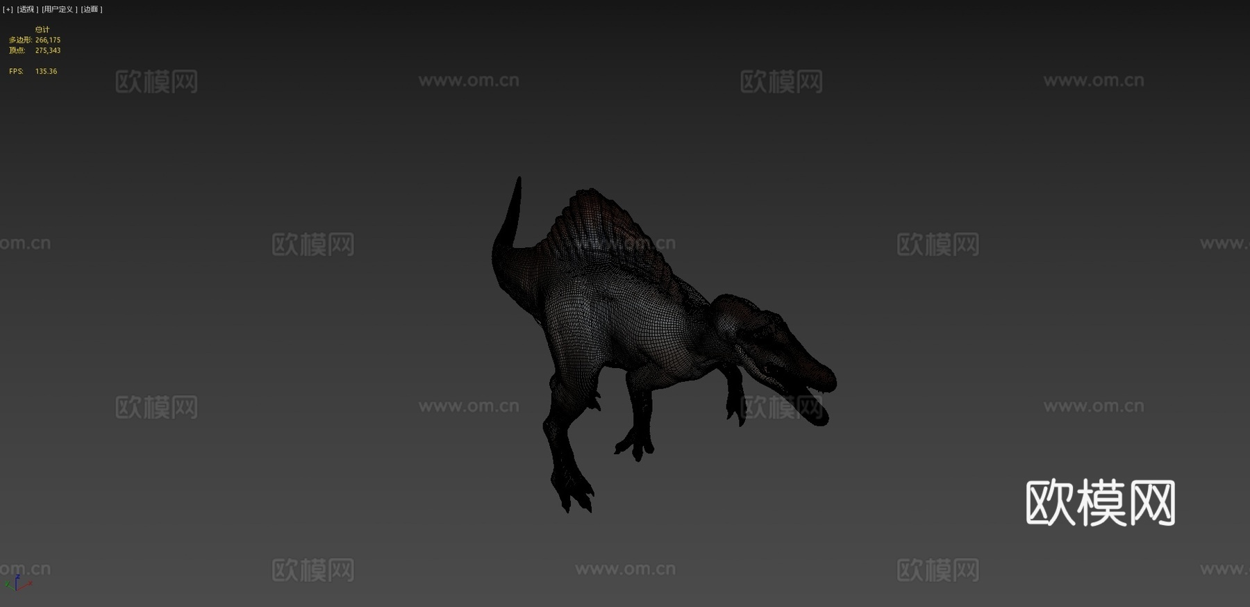 侏罗纪公园3棘龙粉丝艺术3d模型