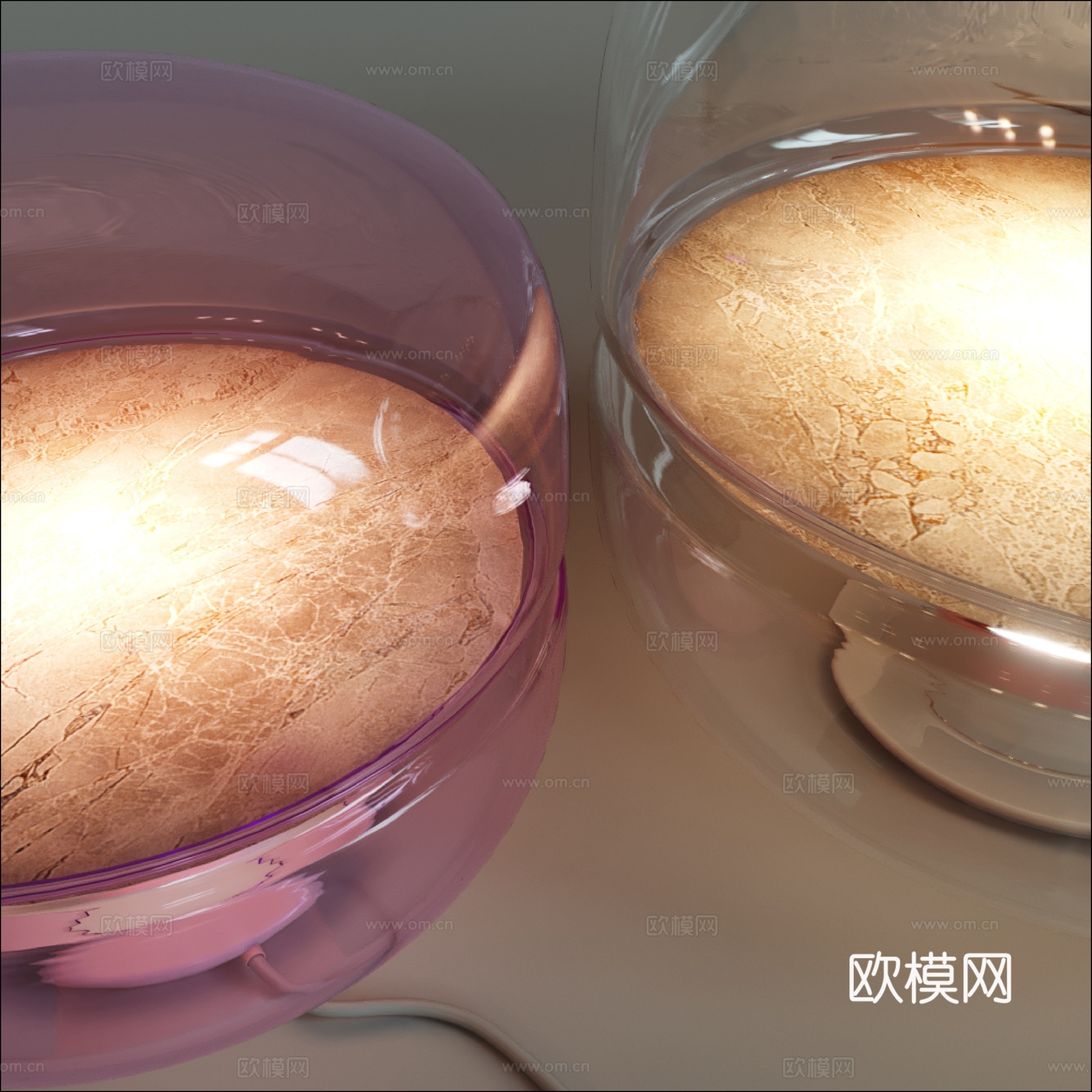 现代意式极简玻璃台灯3d模型
