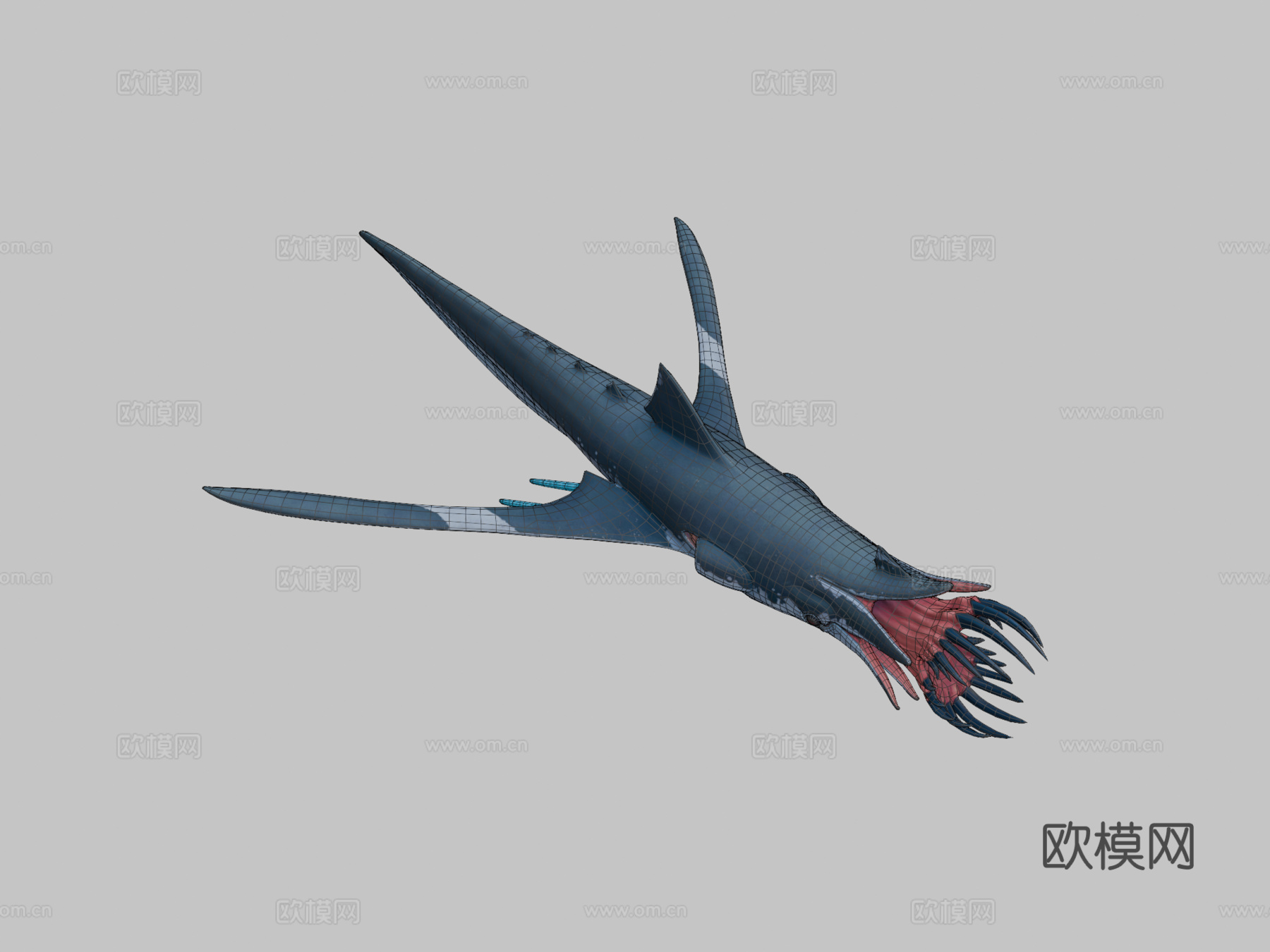 鱿鱼鲨3d模型