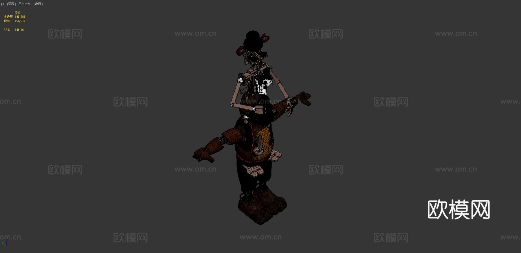 陈旧枯萎的弗雷迪·巴廷顿3d模型