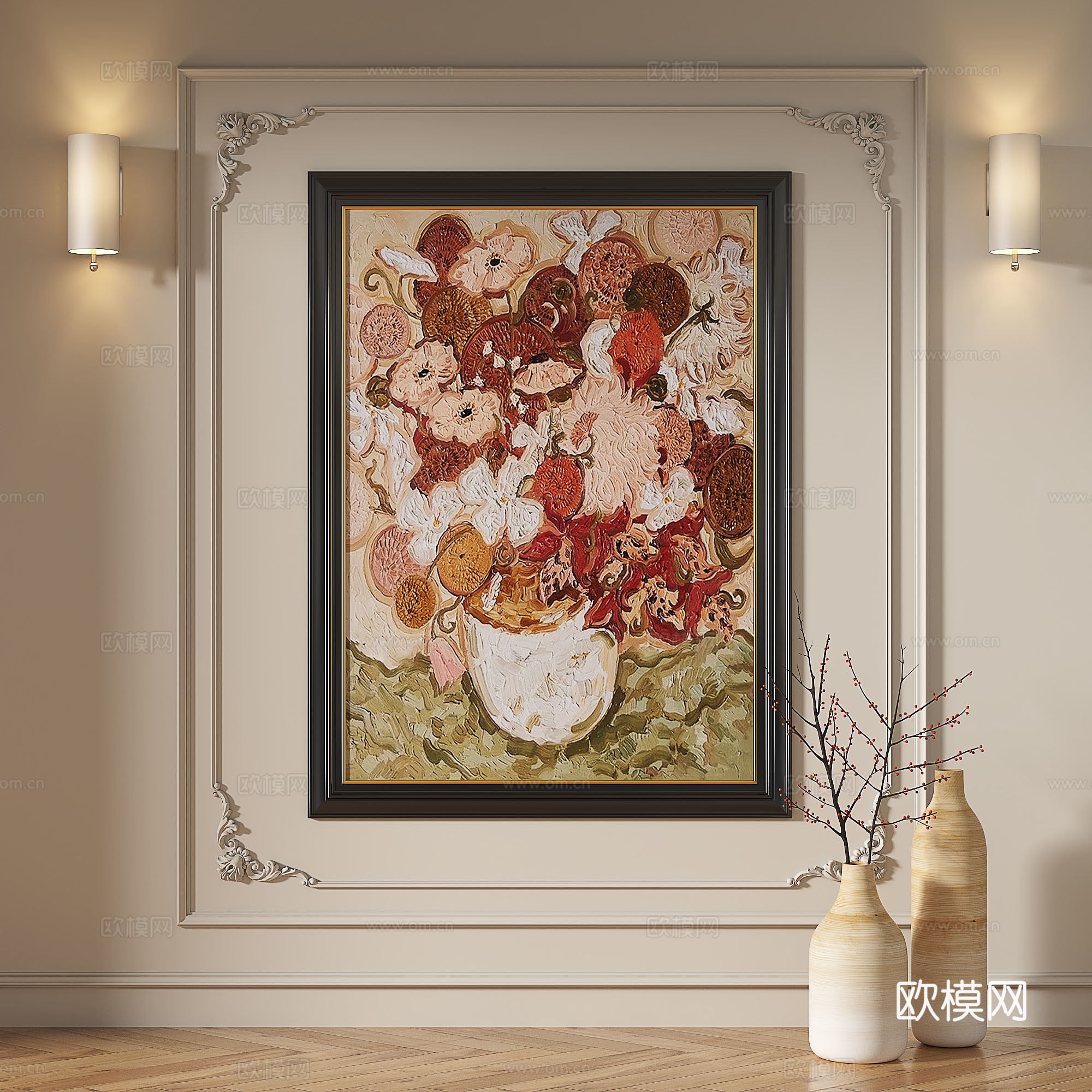 法式，复古，油画，轻奢，抽象，现代，欧式，古典，装饰画3d模型