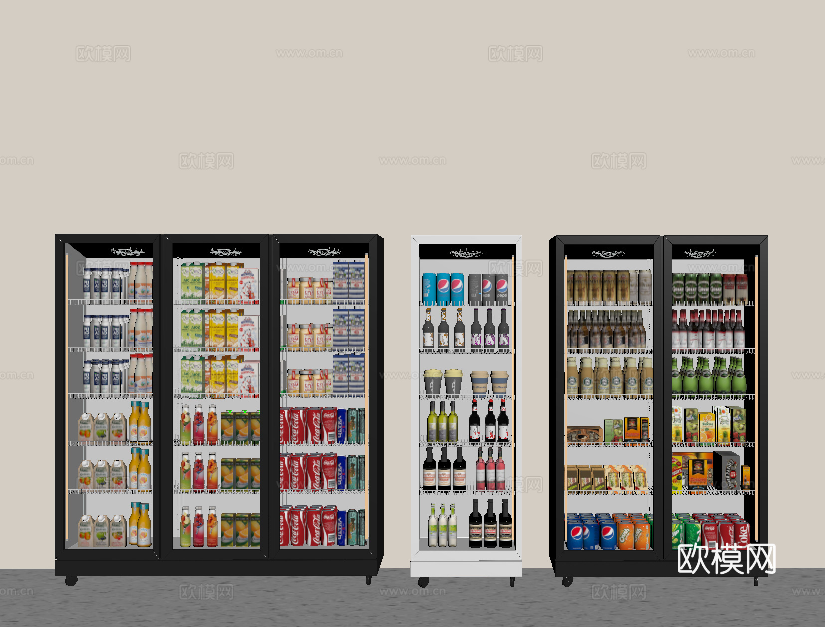 冰箱 冰柜 冷藏柜 饮料柜su模型