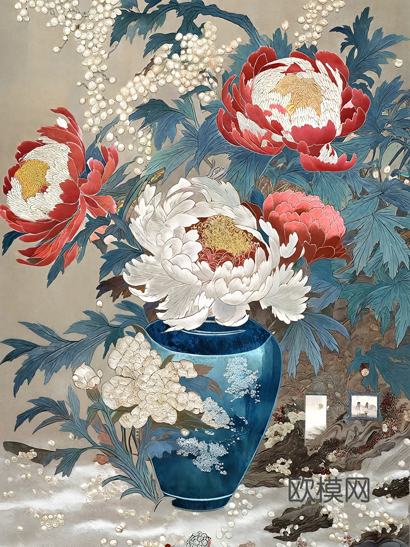 蝴蝶花卉画芯