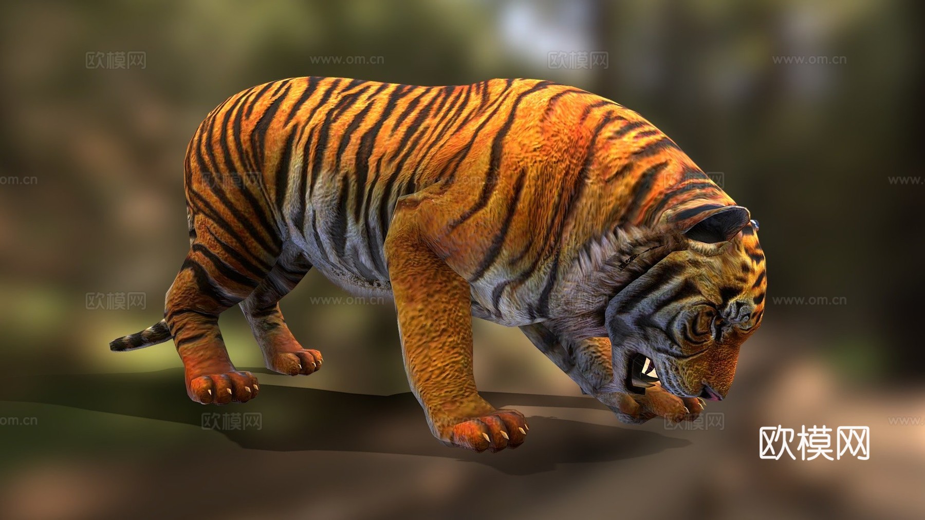 老虎攻击进食v01版(Unity引擎 谢哈布之家)3d模型