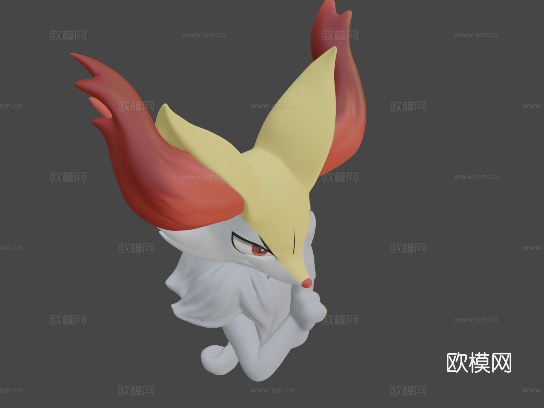 长尾火狐Zbrush雕刻3d模型