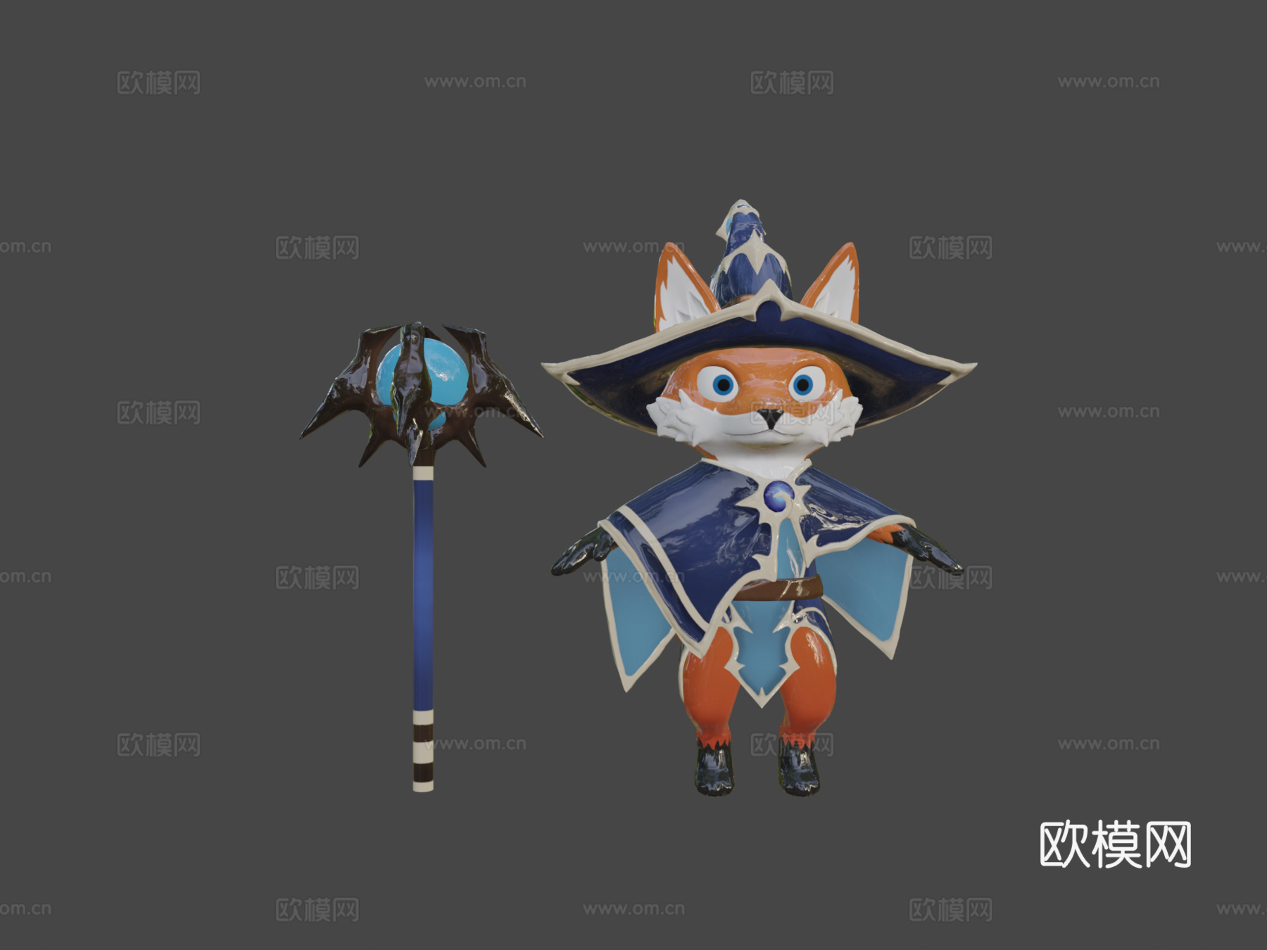 狐狸法师角色3d模型