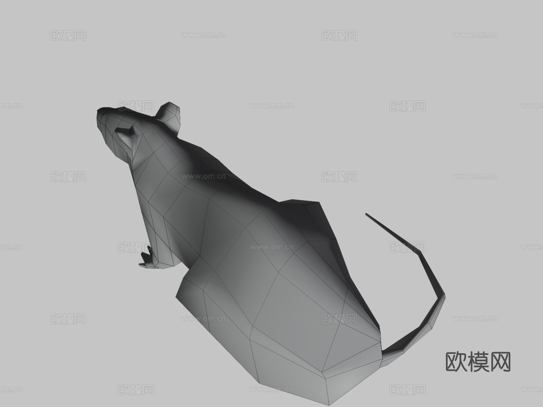 水平旋转鼠3d模型