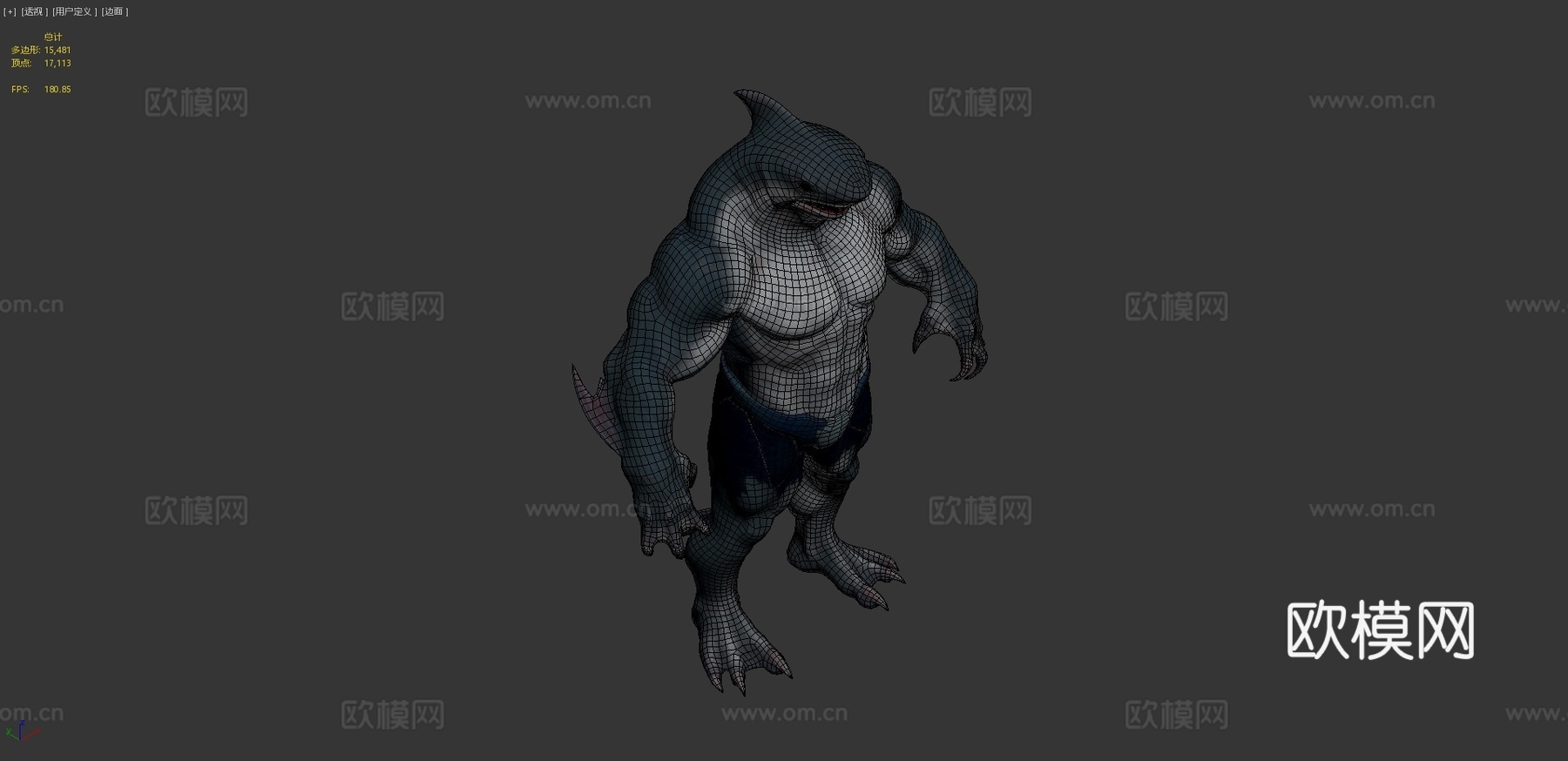 鲨鱼人3d模型