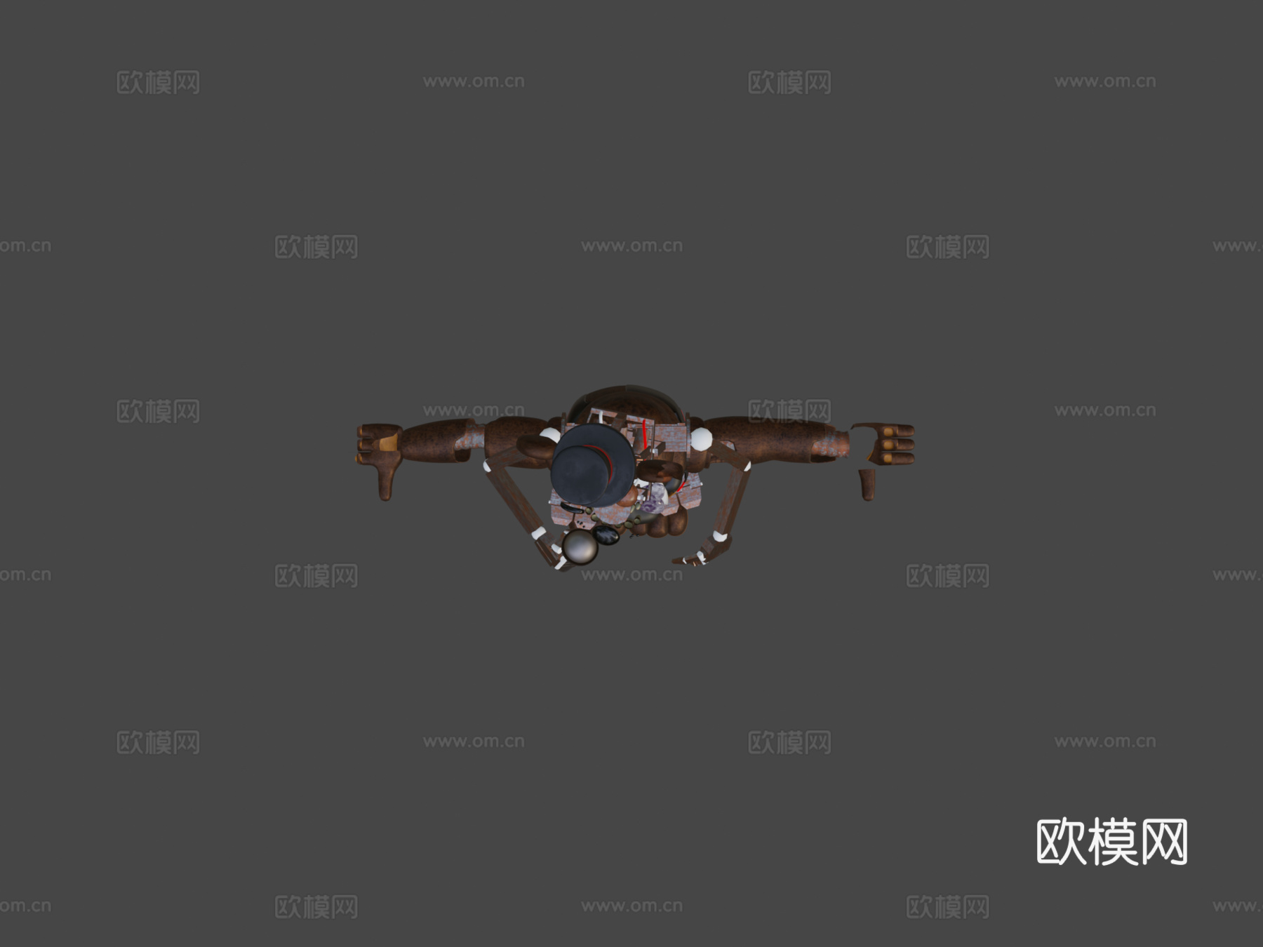 陈旧枯萎的弗雷迪·巴廷顿3d模型