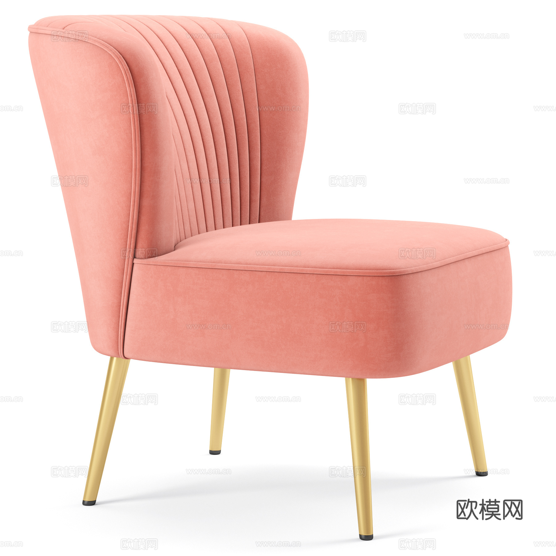 现代轻奢布艺沙发椅3d模型