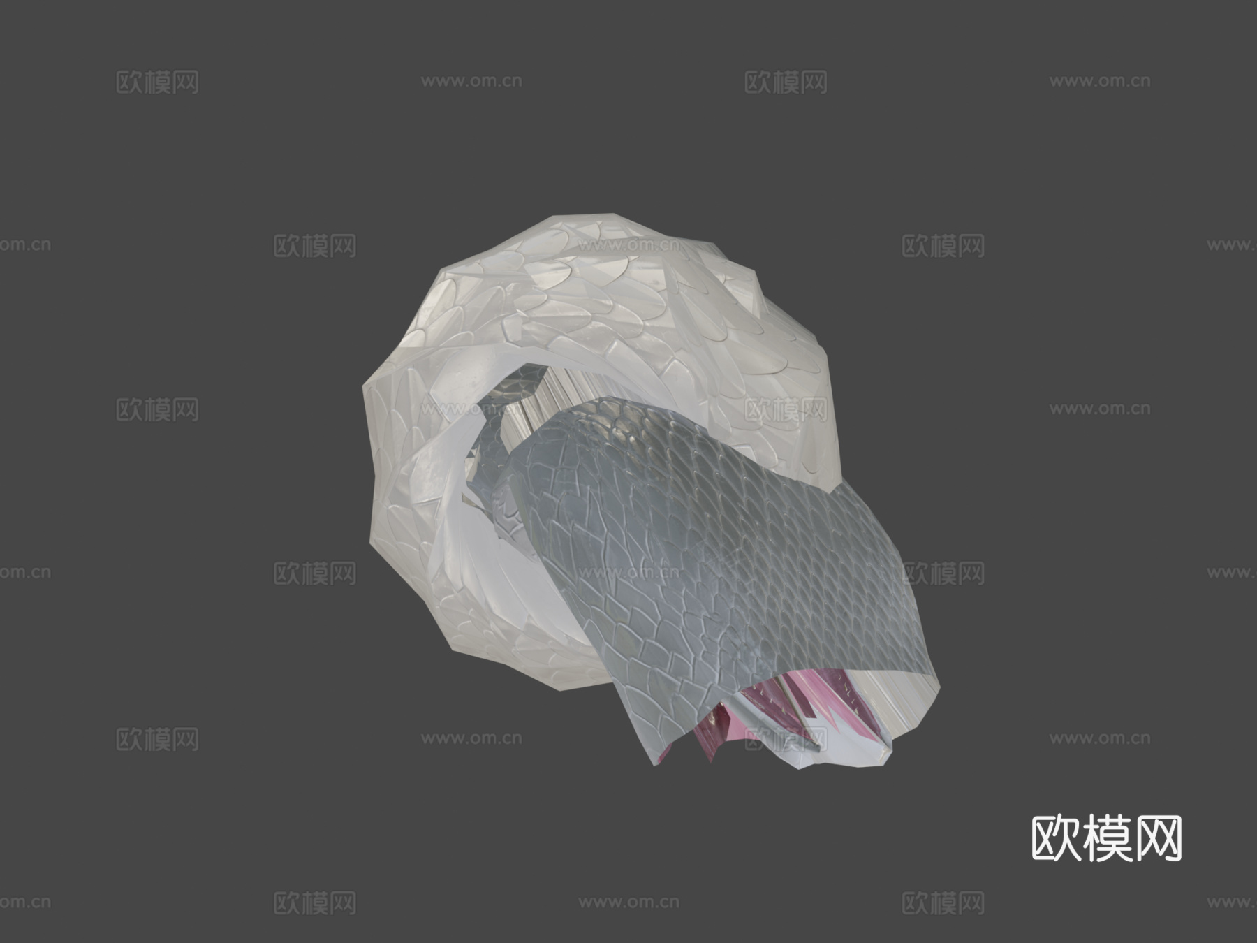 白色蝰蛇带动画3d模型