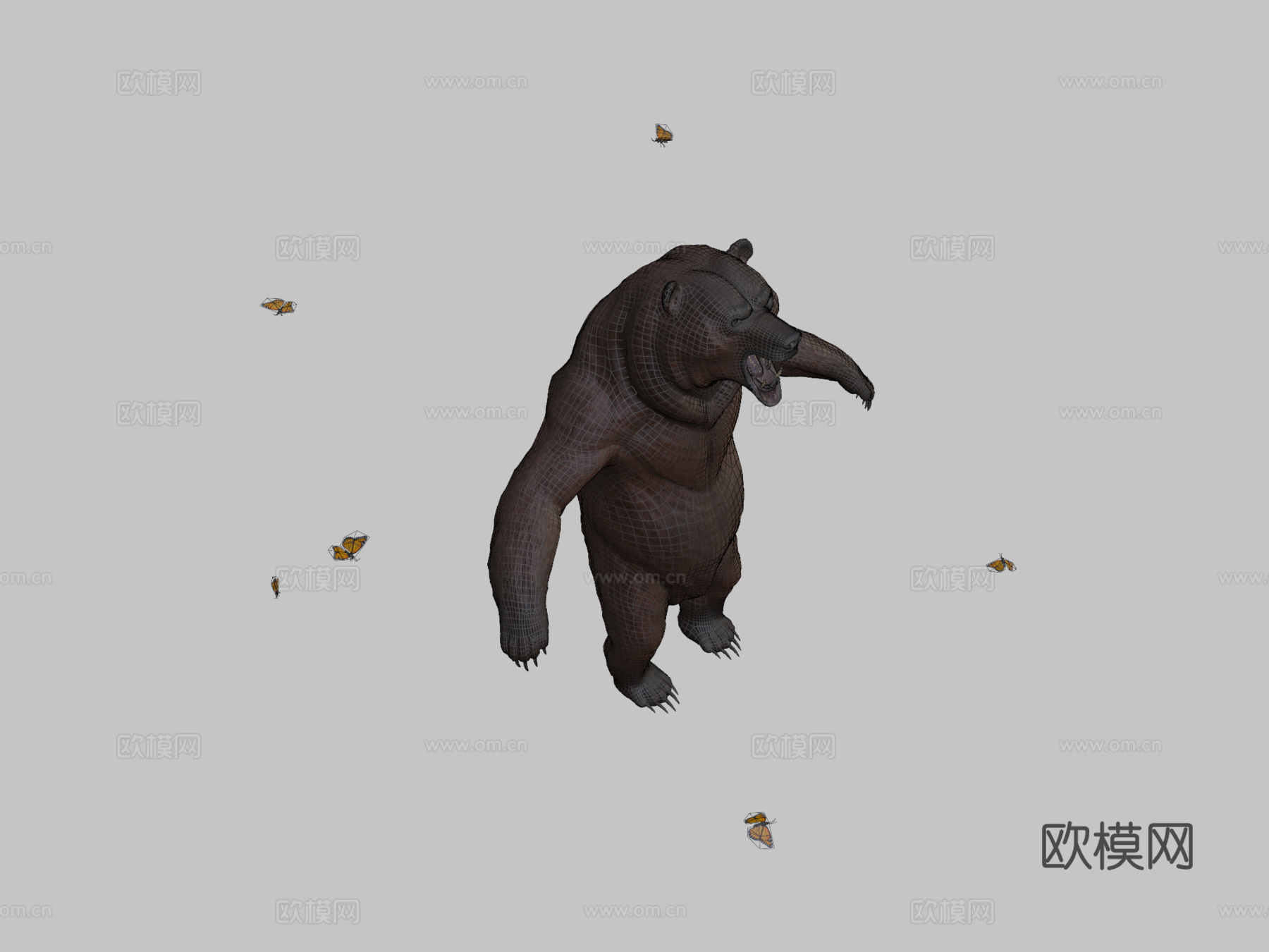 强壮熊3d模型