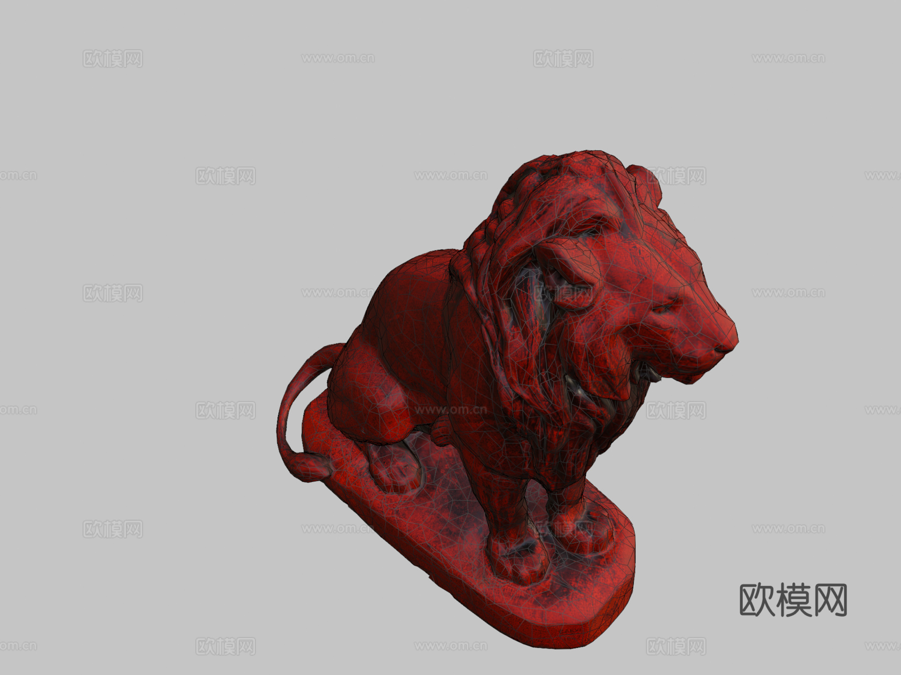 [CC0]坐姿狮子-支持UnityHDRP3d模型