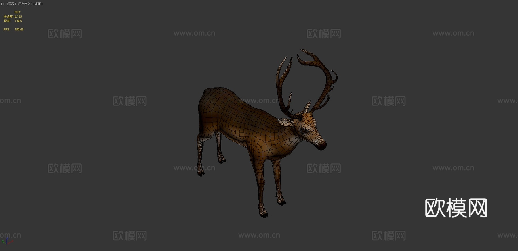 鹿全身3d模型