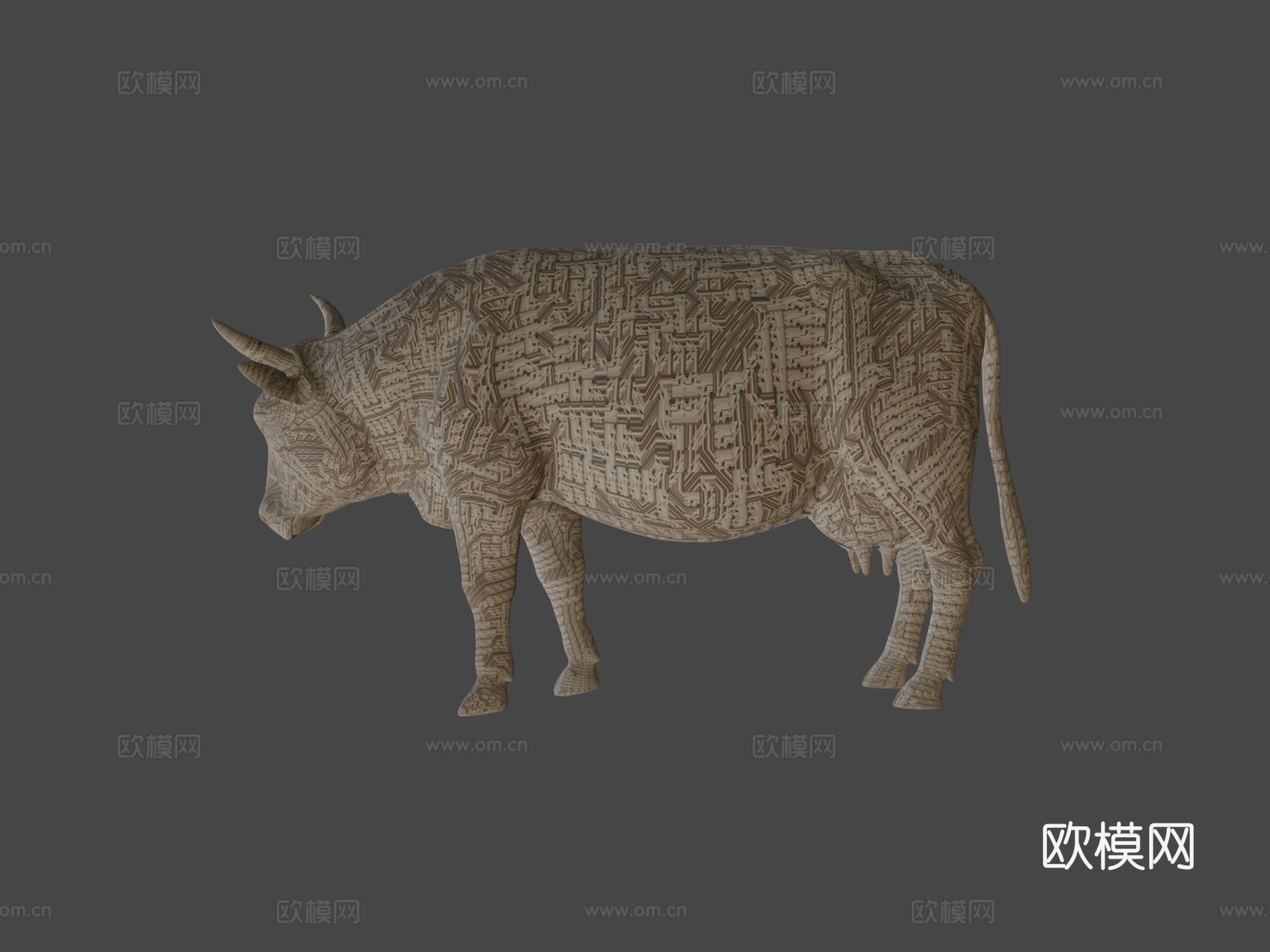 牛骨架测试3d模型