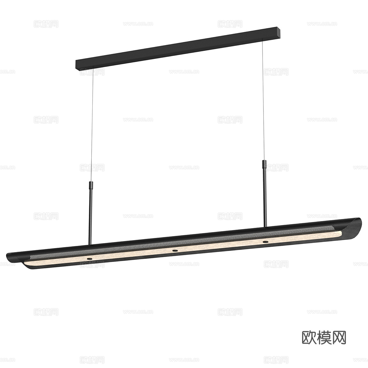 现代意式极简长条装饰吊灯3d模型