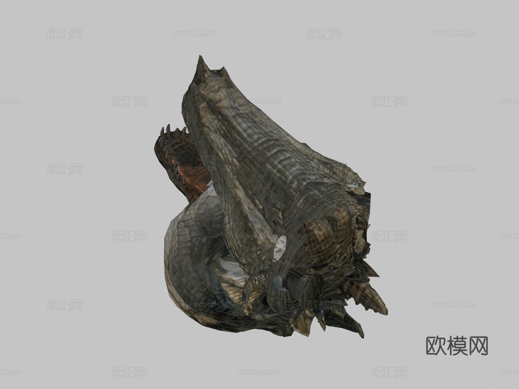 直立行走的鳄鱼3d模型