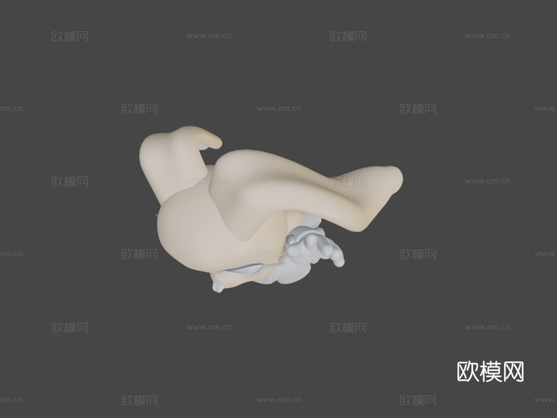 奶油兔3d模型