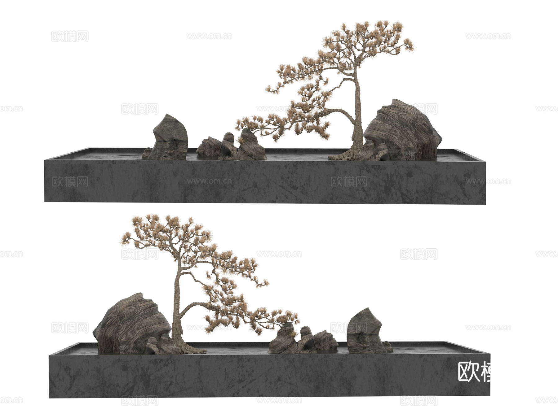石头假山su模型