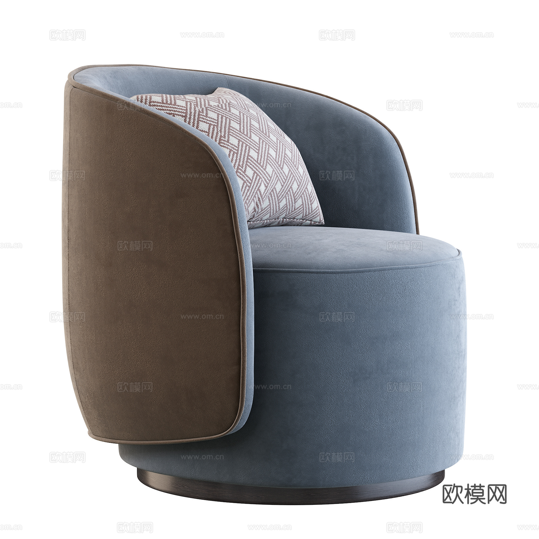 现代意式布艺扶手椅3d模型