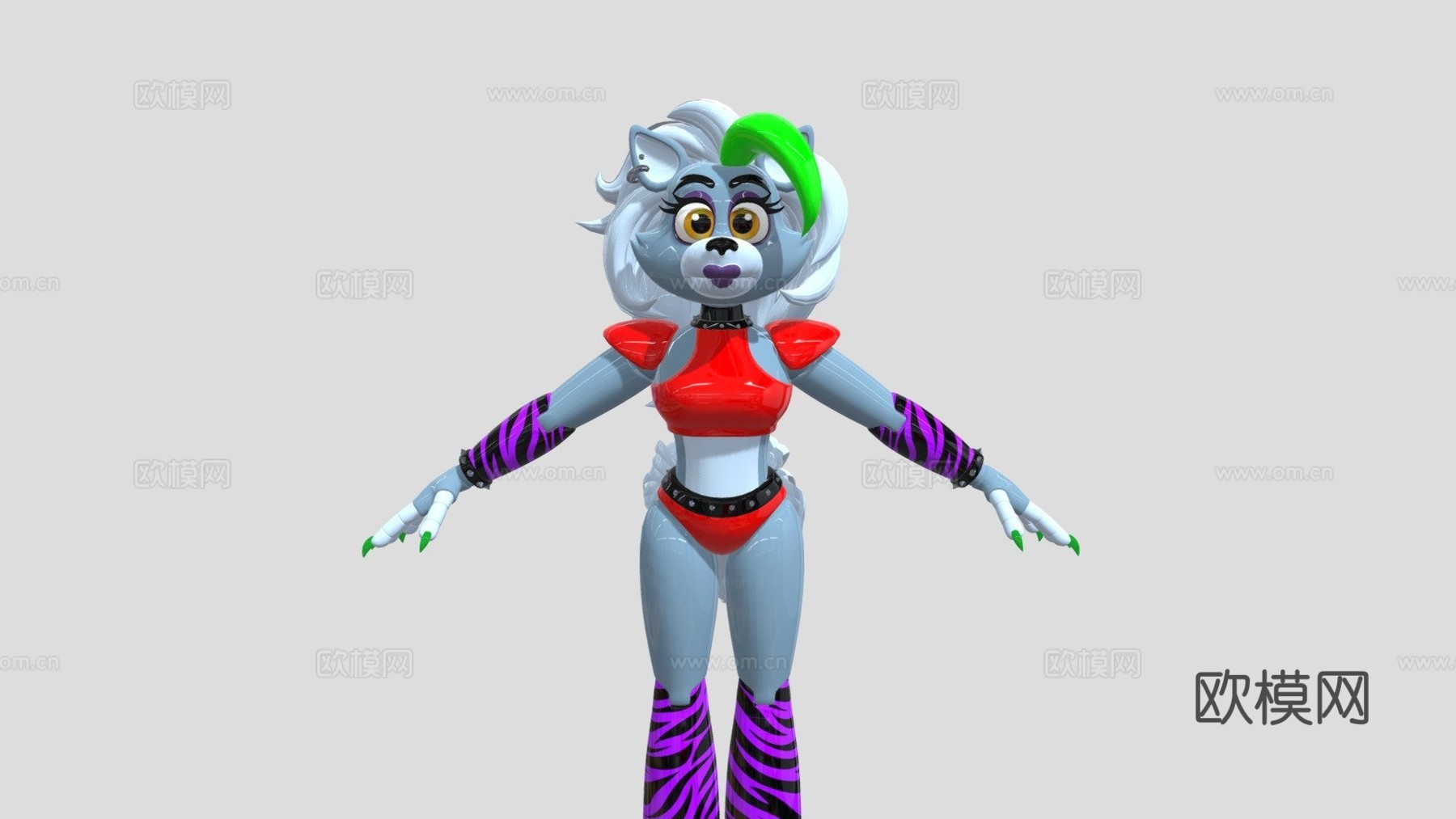 可爱罗克珊狼3d模型