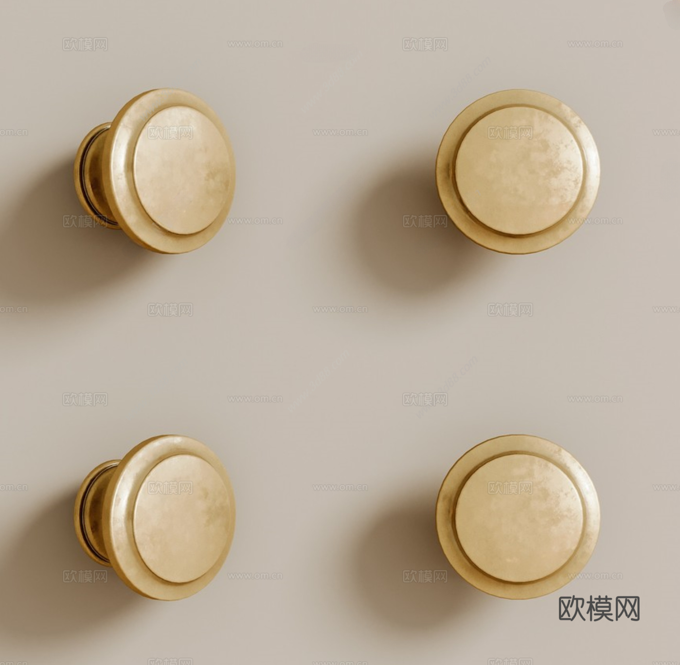 现代门拉手 圆形拉手su模型