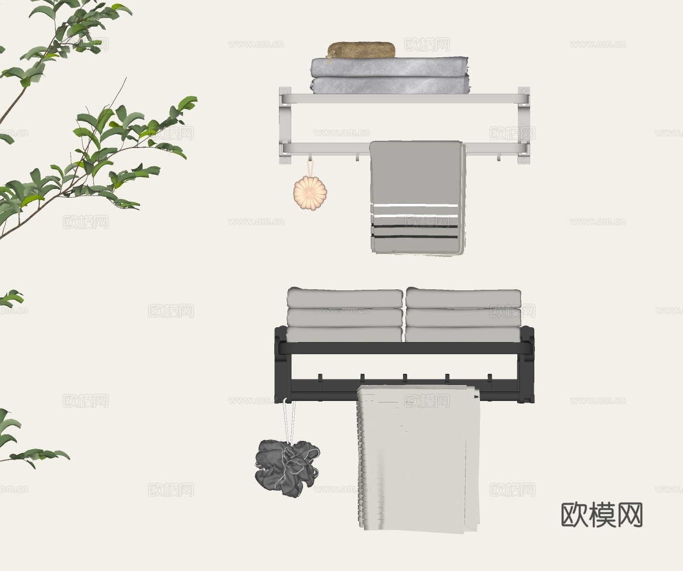 现代毛巾架su模型