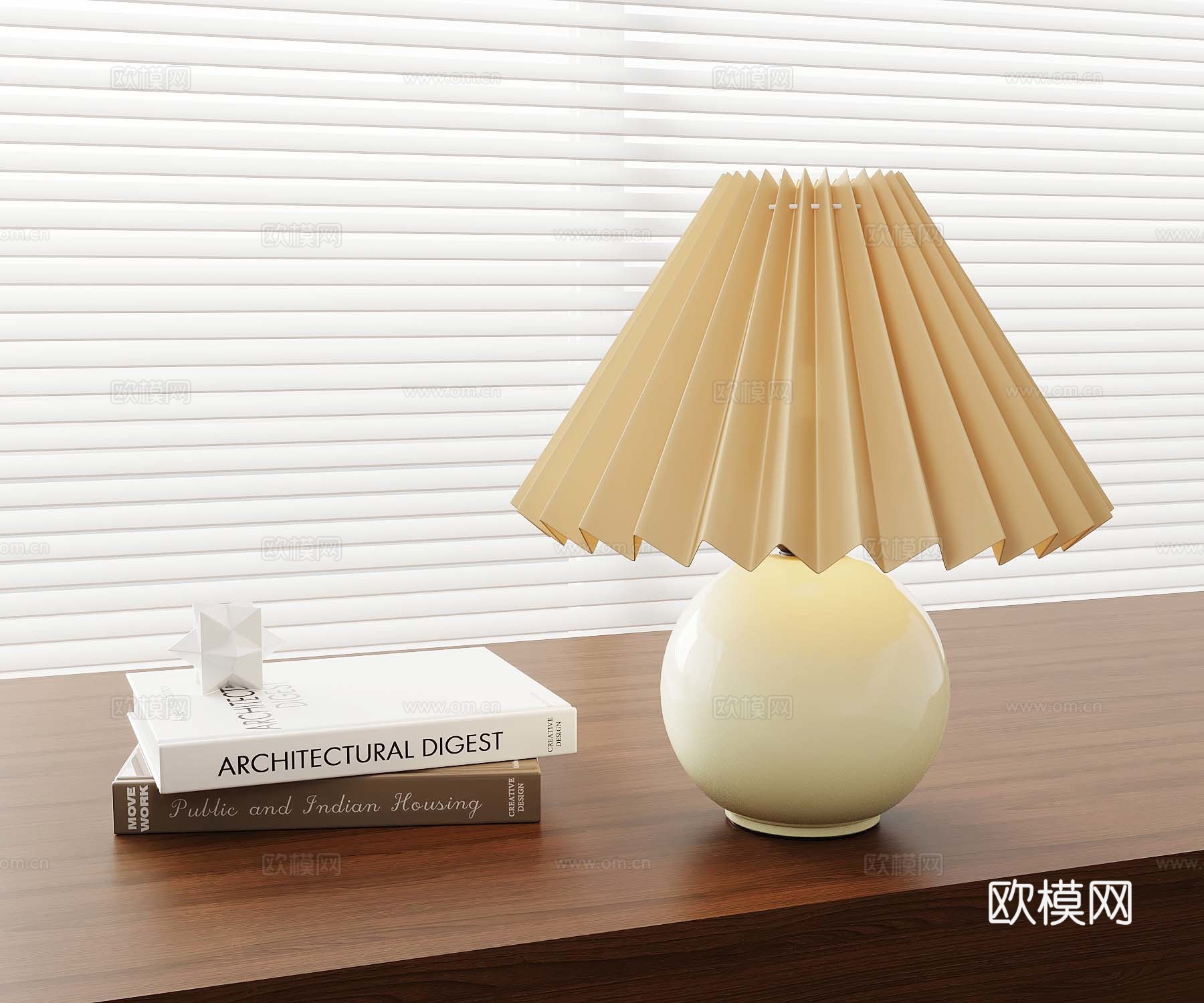 现代奶油风台灯3d模型