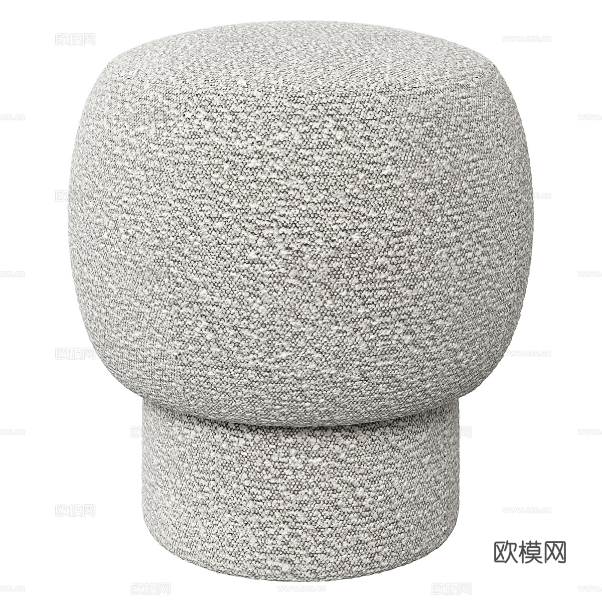 现代奶油风布艺圆凳3d模型