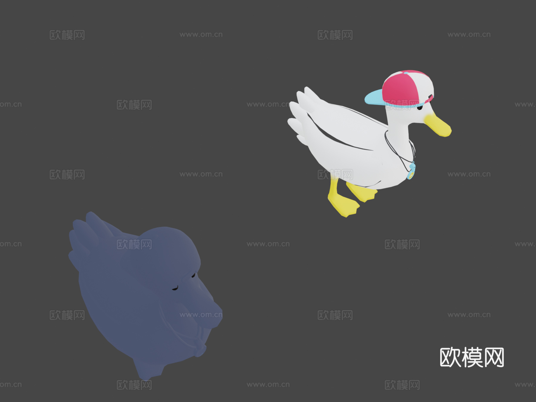 舒巴鸭绑定3d模型