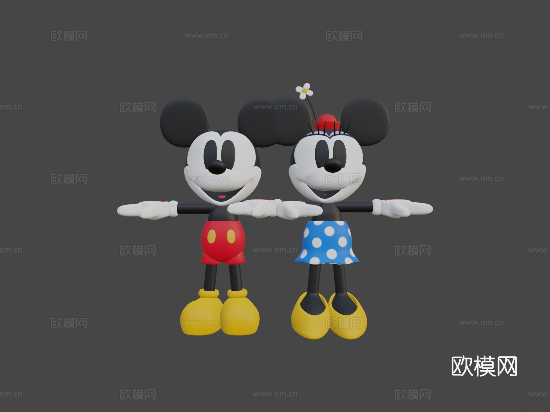 米老鼠和米妮3d模型