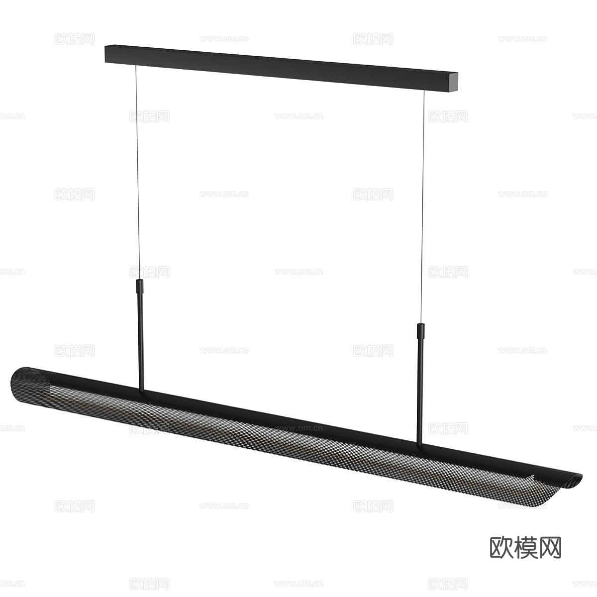 现代意式极简长条装饰吊灯3d模型