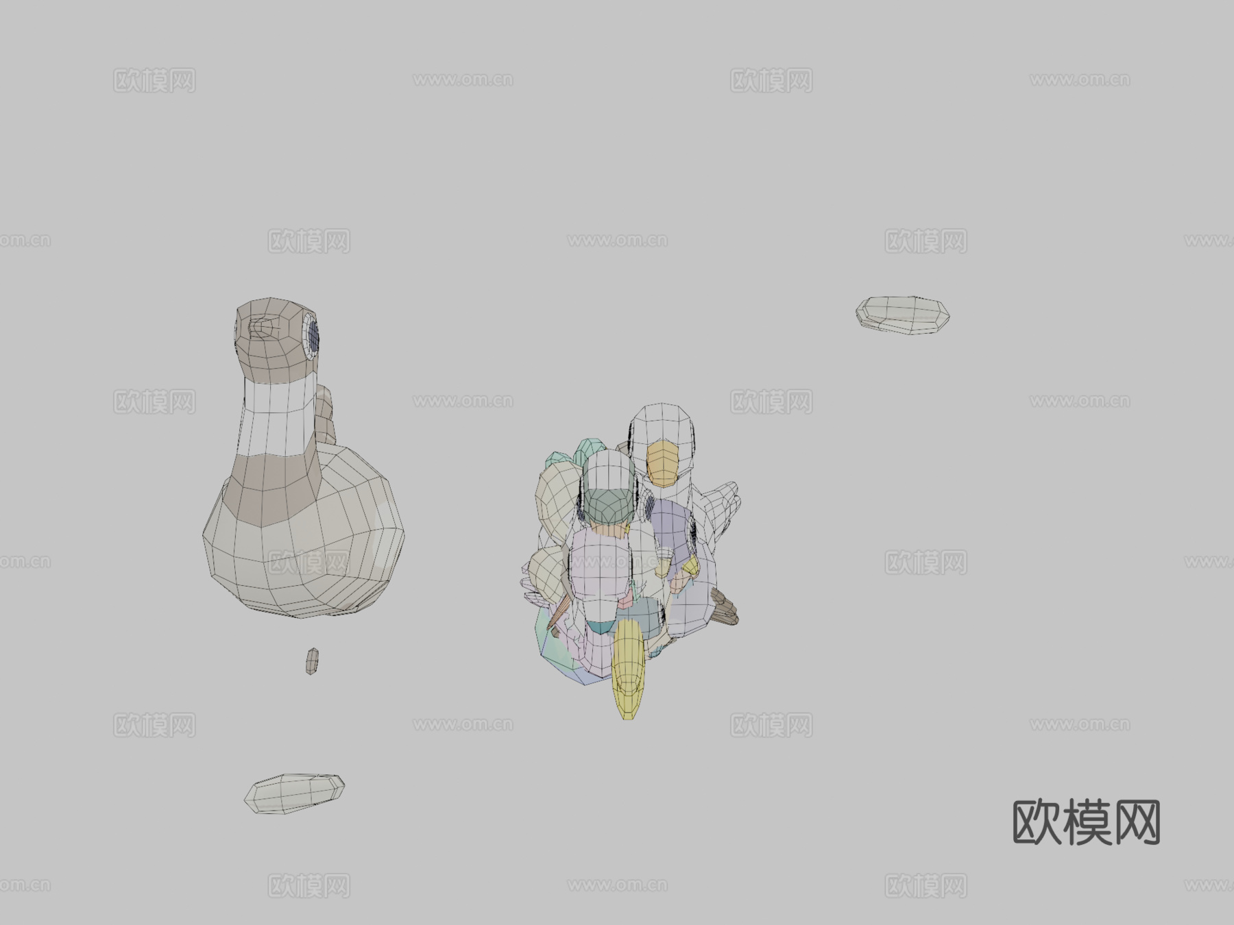 古怪系列-鸟类捆绑包3d模型