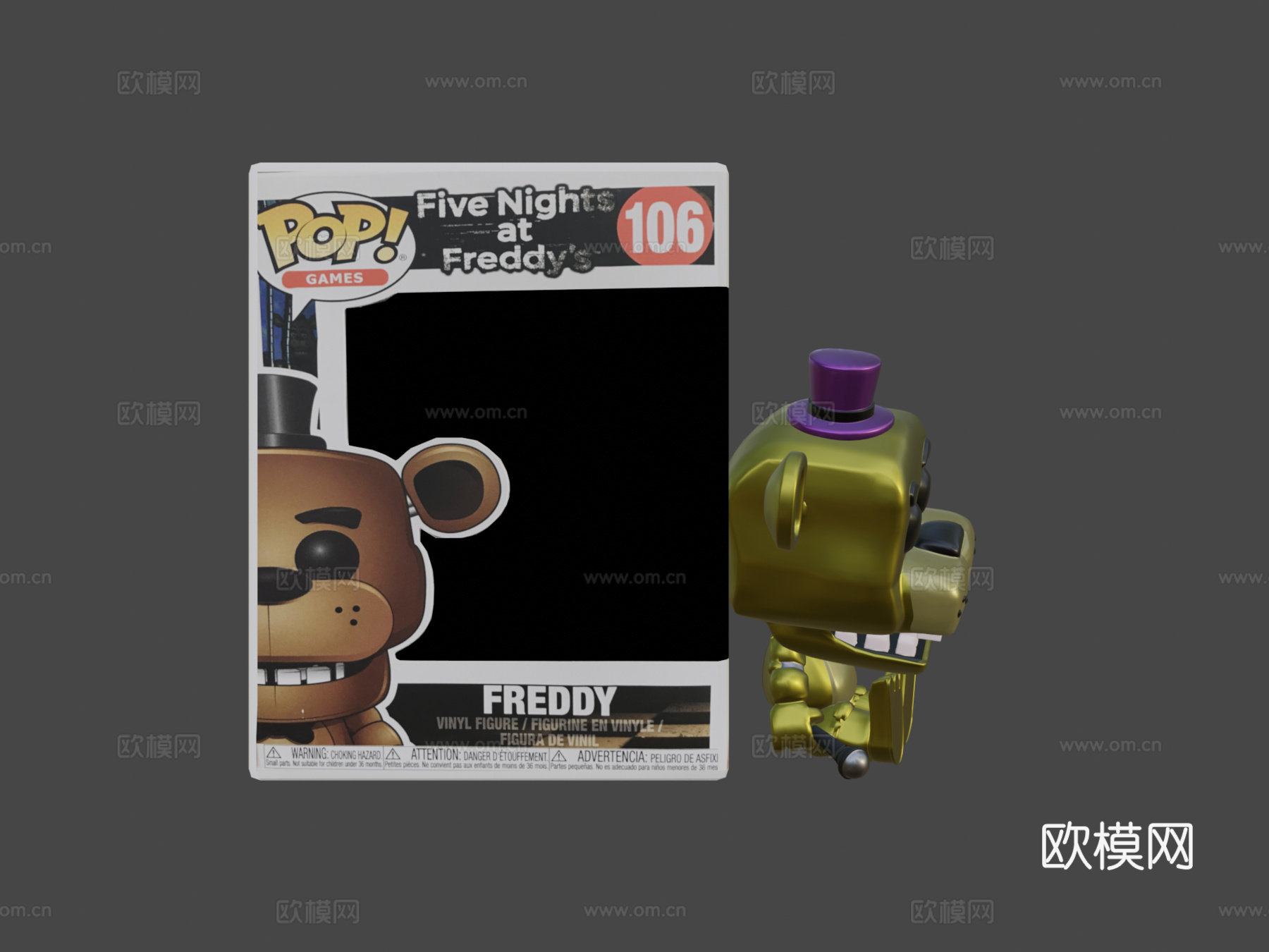 弗雷迪FunkoPop-玩具熊的五夜后宫3d模型